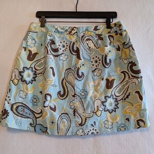 Adidas Stretch Paisley Mini Tennis Golf Skort Skirt Floral Ball Pocket Sport 12